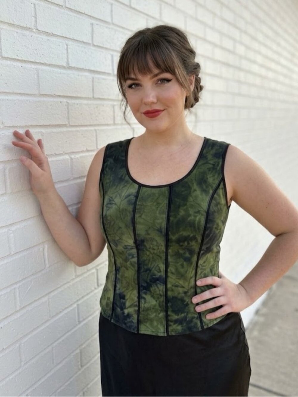 Vintage Y2K Womens Size XL Green Fairy Fairycore Whimsigoth Goth Grunge Tank Top